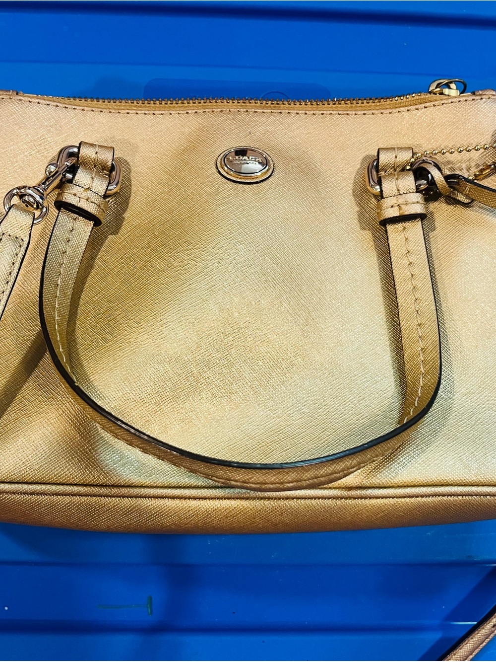 Coach Metallic Gold Leather Shoulder Bag
